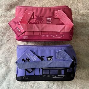 NWT Trader Joes Mini Totes Insulated Pink and Lavender